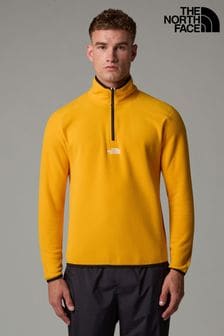 The North Face Yellow Central Logo Mens Glacier Quarter Zip Fleece (K76909) | $103