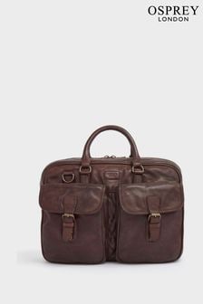 حقيبة يد The Washed جلد بني متوسطة من Osprey London (K77042) | 1,525 د.إ