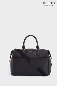 Osprey London The Kellie Leather Weekender Black Bag (K77079) | $604