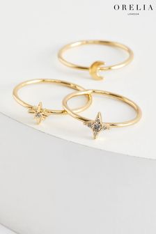 Orelia London Gold Plated Celestial Stacking Rings (K77230) | 38 €