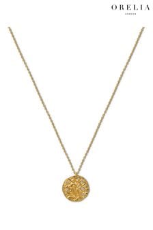 Orelia London Gold Tone Zodiac Medallion Necklace (K77234) | 179 SAR