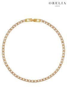 Pulsera de tenis en tono dorado con perlas de Orelia London (K77240) | 35 €