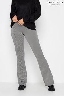 Long Tall Sally Black Check Kickflare Trousers (K77476) | OMR15