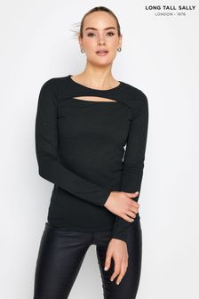 Long Tall Sally Black Cut Out Top (K77491) | AED150