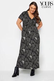 Noir gris - Robe Yours Curve Maxi Wrap (K77533) | €43