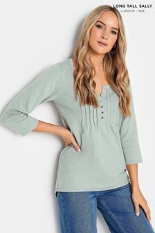 Long Tall Sally Mint Green Henley Top (K77535) | AED122
