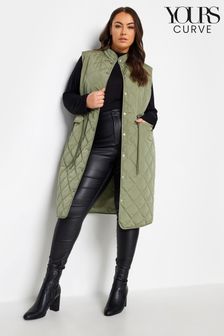 Yours Curve Green Midi Lightweight Gilet (K77571) | €60