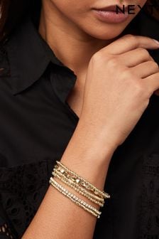 Золотистый цвет - Набор блестящих эластичных браслетов (K77608) | €16