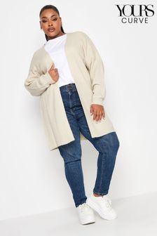 Yours Curve Natural All Over Ribbed Edge To Edge Cardigan (K77726) | €17