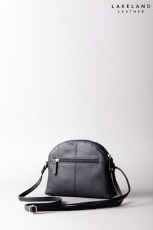 Lakeland Leather Elterwater Curved Leather Cross-Body Black Bag