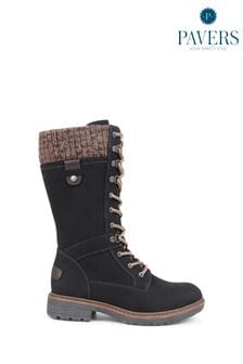 Pavers Lace-Up Calf Boots
