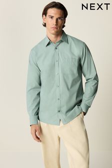 Seafoam Green Long Sleeve Single Cuff Paper Touch 100% Cotton Poplin Fabric Formal Shirt (K77886) | €34