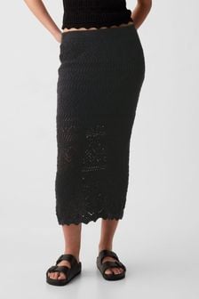 Gap Black Crochet Pull On Midi Skirt (K78123) | €55