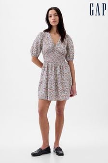 Свободное платье мини с рукавами-буфами и цветочным принтом Gap (K78140) | €59