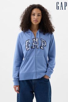 Gap Blue Floral Logo Zip Hoodie (K78143) | €31