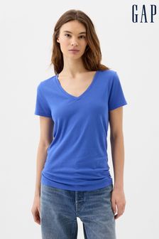 Bleu - T-shirt Gap Favorite à manches courtes et col en V (K78187) | €12