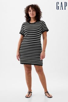 Gap Black/White Crochet Stripe Mini Dress (K78199) | kr649
