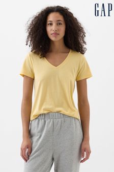 Gap Yellow Short Sleeve V Neck T-Shirt (K78207) | kr130