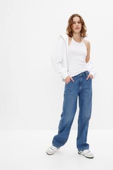 Gap Mid Indigo Blue 90s Loose Mid Rise Carpenter Jeans (K78243) | €63