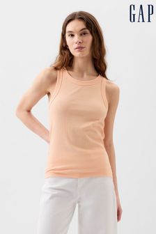 Gap Orange Ribbed Racer High Neck Vest (K78247) | kr156