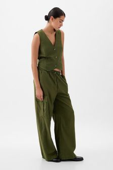 Gap Olive Green Linen Cotton Waistcoat (K78258) | LEI 269