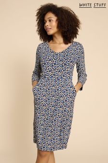 White Stuff Blue Tallie EcoVero™ Jersey Dress (K78606) | kr703