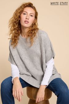 White Stuff Grey Florence Knitted Poncho (K78626) | €47.50