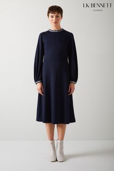 LK Bennett Black Yvonne Lenzing™ Ecovero™ Viscose Rich Dress (K79062) | ₪ 1,001