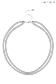 Silver - Mint Velvet Tone Snake Necklace (K79221) | kr530