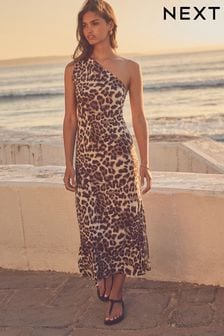 Leopard print dress strappy shop
