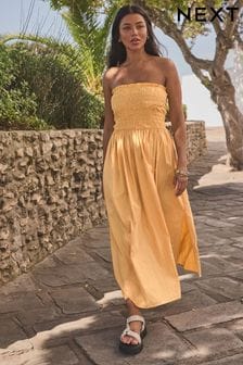 Żółty - Bandeau Midi Summer Dress (K79286) | 260 zł