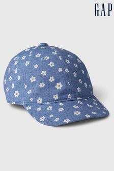 Niebieski roślinny - Dziecięca czapka baseballowa Gap (K79378) | 65 zł