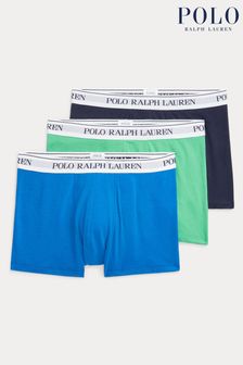 Зелений/Синій - Polo Ralph Lauren Класичні стрейчеві бавовняні боксери 3 упаковки (K79406) | 2 575 ₴