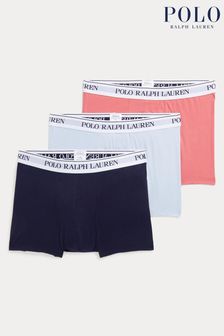 Блакитний/рожевий - Polo Ralph Lauren Класичні стрейчеві бавовняні боксери 3 упаковки (K79424) | 2 575 ₴
