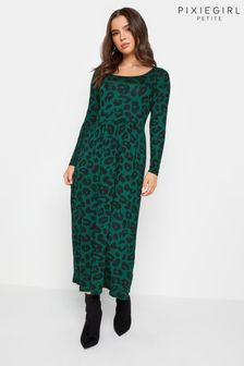 PixieGirl Petite Green Long Sleeve Midi Dress (K79589) | SGD 62