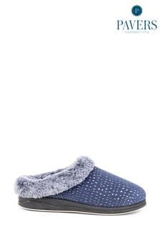 Pavers Blue Patterned Full Slippers (K79682) | kr400