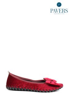Pavers Bow Accented Chunky Stitch Ballet Flats (K79688) | €40