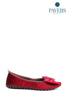 Pavers Bow Accented Chunky Stitch Ballet Flats