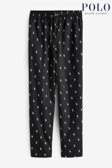Črna - Polo Ralph Lauren bombažne hlače pižame s ponijem Signature (K79821) | €74
