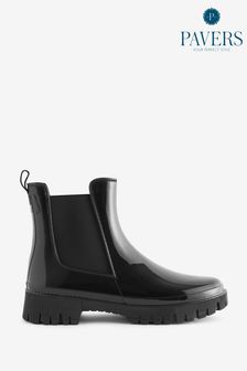 Pavers Ladies Wellingtons Black Ankle Boots (K79842) | $43