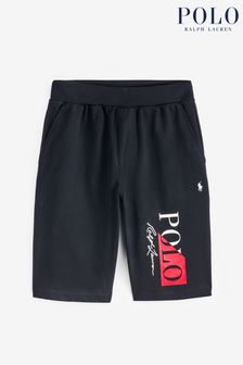 Negru - Pantaloni scurți de interior din bumbac cu logo Polo Ralph Lauren (K79853) | 388 LEI
