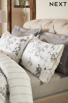 Pillow Cases Grey Stripe Homeware Bedding Next Luxembourg