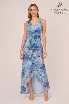 Adrianna Papell Blaues langes bedrucktes Kleid (K79923) | 310 €