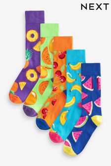 Bright Fruit Fun Pattern Socks 5 Pack (K79946) | $22