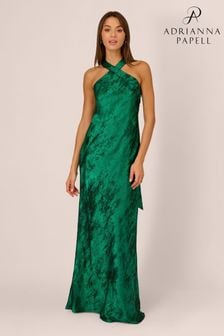 Adrianna by Adrianna Papell Green Halter Mermaid Gown (K79948) | AED1,664