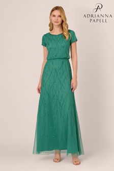 Adrianna Papell Green Long Beaded Dress (K79963) | €253