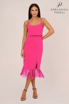 Adrianna by Adrianna Pink Papell Crepe Midi Dress (K79968) | €394