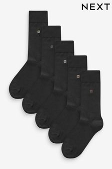 Neutral Logo 5 Pack Embroidered Lasting Fresh Socks (K79975) | AED54