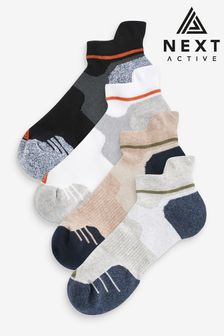 White/Neutral 4 Pack Active Cushioned Sports Trainers Socks 4 Pack (K80038) | AED50