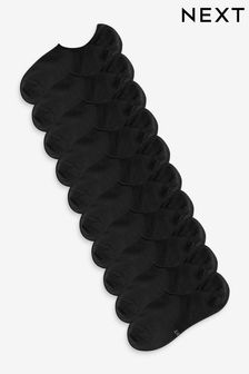 Black 10 Pack Invisible Trainers Socks (K80039) | $25